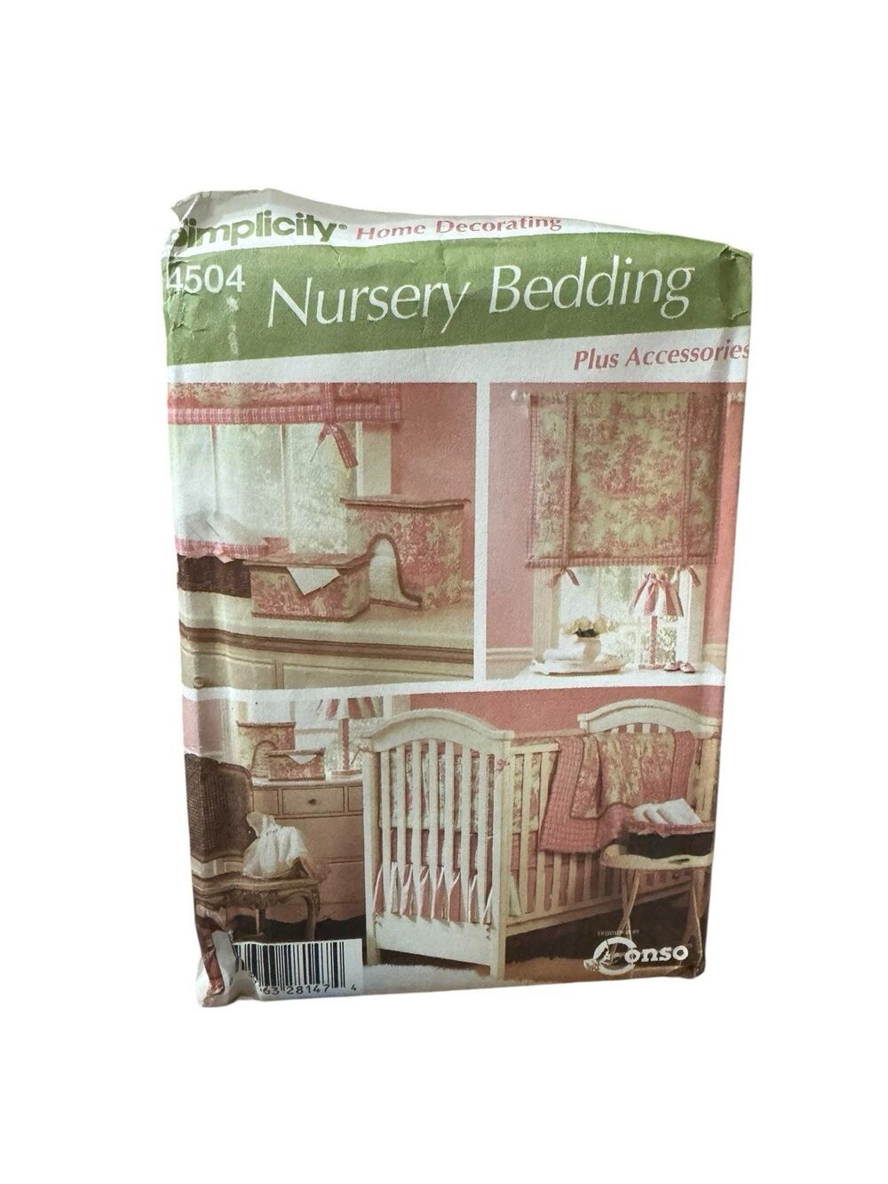 Simplicity 4504 Nursery Bedding Sewing Quilt Dust Ruffle Lamp Cover Pattern